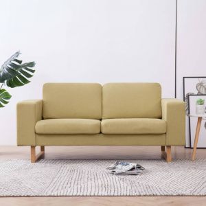 VidaXL Canapé à 2 places Tissu Vert