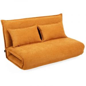 Chauffeuse 2 places 3-en-1 en velours côtelé jaune – GRACIE