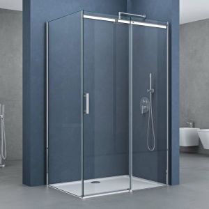 Sogood - Cabine de douche transparent 70x100 avec bac à douche paroi de douche avec porte coulissante pare douche rectangulaire en angle 70x100x195cm