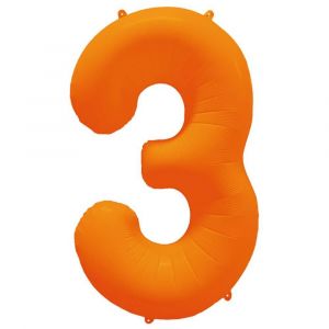 Ruedelafete Ballon Neon Orange : Chiffre 3