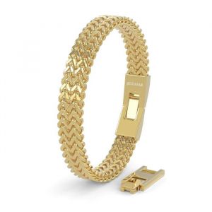 SERASAR | Bracelet en acier inoxydable chirurgical 316L de qualité supérieure pour homme [Franco] Étanche | or | 17 cm