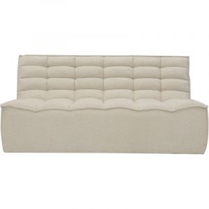 Zeyna - Canapé 2 places modulable en tissu beige