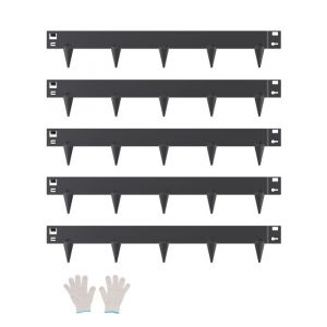 VEVOR Bordure de Jardin en Acier, Lot de 5, Bordures Paysagères en Métal, 990 x 156 mm, Résistante à la Rouille, Installation Simple, Bandes Pliables pour Séparateur de Chemin de Cour, Pelouse, Noir