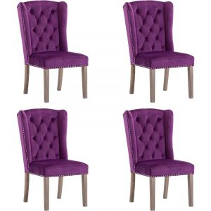 Image de VidaXL Chaises de salle à manger 4 pcs Violet Velours