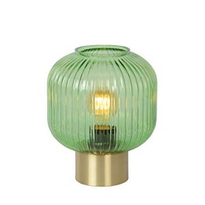 Lucide 45586/20/33 Lampe de table, Verre, 40 W, Vert, Or Mat