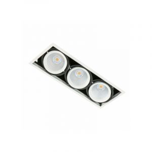 Italux Plafonnier encastrable technique et moderne Vertico Triple 3000K Blanc noir