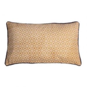 Deko and Co Coussin All over dos chambray Native curry - 30x50 cm