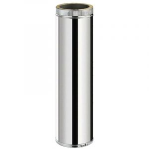 Monmobilierdesign TDPI1000 Conduit double paroi isolé polycombustible longueur 100 cm Inox Ø125 - à l'unité