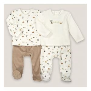 Lot de 2 pyjamas 2 pièces en velours