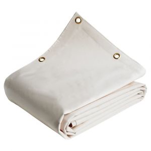 Bache Agricole 3x3 m Blanc Crème - Qualité 8 ans TECPLAST 640AG - Bache PVC étanche de protection pour Matériel agricole