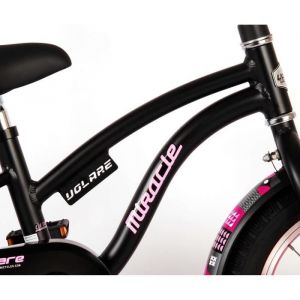Vélo pour enfants - Volare Miracle Cruiser - Filles - 14 pouces - Noir mat