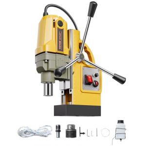 VEVOR Perceuse Magnétique 1400 W, Perceuse à Colonne Force 12500 N, Vitesse à Vide 800 tr/min, Max. Diamètre d'Alésage 40 mm, pour Amélioration de l’Habitat Construction Chantier, Jaune