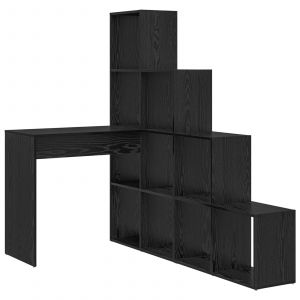 VidaXL Bureau D'angle Avec Étagère Chêne Noir 101.5 X 149.5 X 149.5 Cm