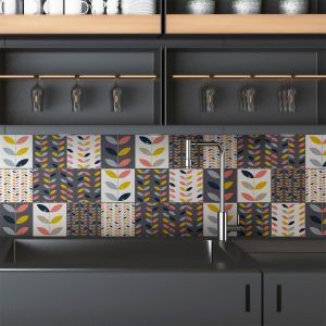 Image de Sticker Mural Carrelage adhésif Cuisine Salle de Bain - 9 Stickers CARRELAGES SCANDINAVE Kalvin - 9stickers10x10cm