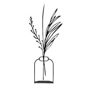 Objet décoratif "mini vase avec fleurs".