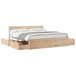 Prolenta Premium - Cadre de lit sans matelas 180x200 cm bois massif de pin