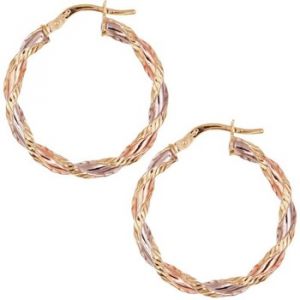Boucles oreilles L'atelier D'azur Boucles d'Oreilles Créoles - Or Tricolore - Femme - Couleur Unique - Taille Multicolore