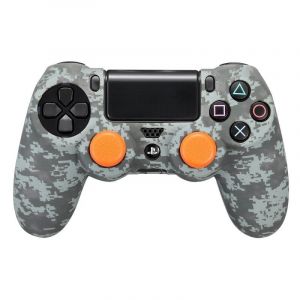 FR-TEC Housse de protection en silicone + grips camo digital black pour manette PS4