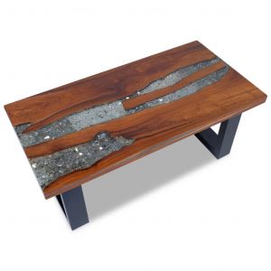 Image de VidaXL Table basse Teck Résine 100 x 50 cm