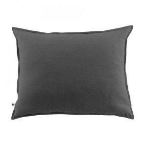 Image de Taie d'oreiller rectangulaire flanelle de coton (70 cm) Candice Gris anthracite