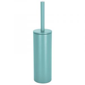 Spirella Brosse WC et pot en m&eacute;tal, diam&egrave;tre 9,5 x H.40 cm, bleu aqua Akira