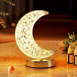 Shiba-Lampe De Table, Lampe En Cristal À Contrôle Tactile Avec 3 Couleurs, Rechargeable Par Usb, Jolie Veilleuse Pour Chambre À Co[6