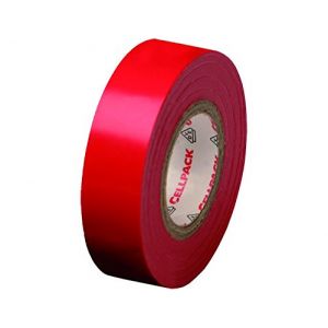 Cellpack No. 128, dimensions 10m x 15mm x 0,15mm (longueur x largeur x épaisseur), rouge, Ruban d'isolation électrique en PVC