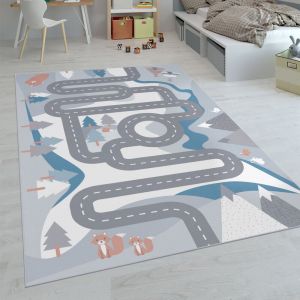 Paco Home - Tapis Enfant, Tapis Poils Ras Chambre Enfant Différents Designs Tapis Jeu Coloré 200 cm carré, Crème