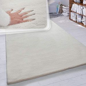 Paco Home - Tapis Poils Longs Salon Fausse Fourrure Très Douce Uni En Diff. Coloris Et Tailles 100x200 cm, Crème