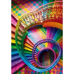 Clementoni Puzzle Compact 500 pièces : Escaliers Colorboom