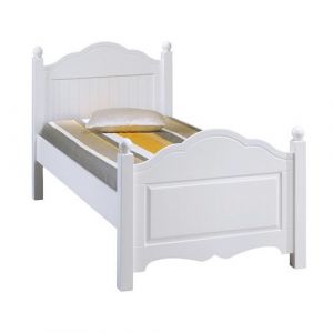 Lit Blanc 1 Place pour couchage 90 x 190 cm style Anglais L 99 H 100 P 198 cm - L 99 x l 198 x H 100 cm