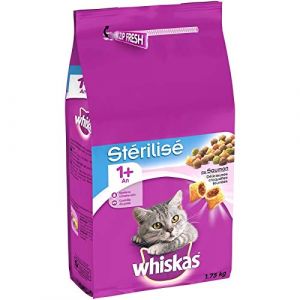 Whiskas Animaux - Croquette Chat Stérilisé Saumon 1750G - Lot De 3 - Offre Special