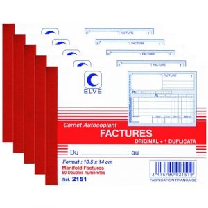 Elve Manifold FACTURES 105 x 140 mm 50 Feuillets Dupli