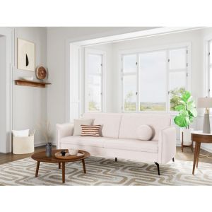 Canapé clic-clac 2 places en velours côtelé beige