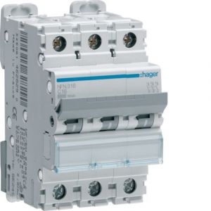 Hager Disjoncteur 3P 6/10kA C-10A 3M (NFN310)