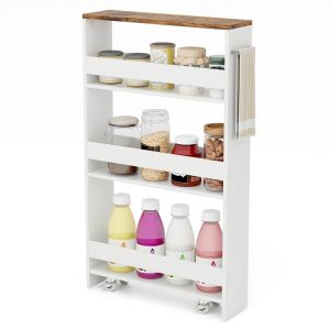 Coast Herb Rack mobile - 4 couches - étroit - 48 x 13 x 81 cm - blanc