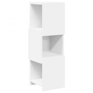VidaXL Meuble d'angle Blanc 25,5x25x80cm Bois d'ing&eacute;nierie