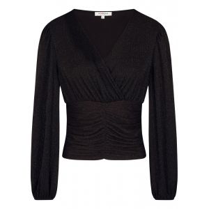 Morgan T-shirt manches longues avec fronces Noir - Couleur Noir - Taille L