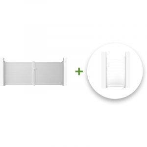 Pack portail battant EIGER 400x160cm + Portillon EIGER 100x160cm Blanc