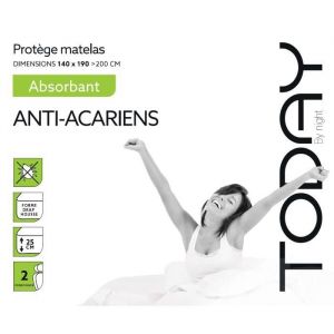 Image de Today Protège Matelas / Alèse Absorbant Anti-Acariens 140x190/200cm - 100% Coton