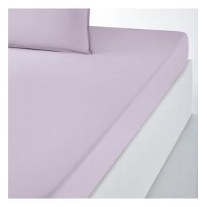 Drap housse uni en coton lavé, Scenario Violet Couleur Violet Taille 140 x 200 cm