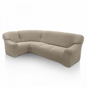 SOFASKINS Housse de canapé d'angle Super élastique, Lavable, de Haute qualité, Respirante, Confortable et Durable, Facile à Installer, Dimensions (340-540 cm), Couleur Beige