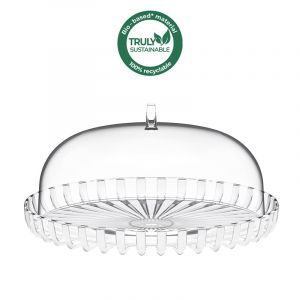 Guzzini Plat de présentation avec cloche - Dolcevita - Transparent