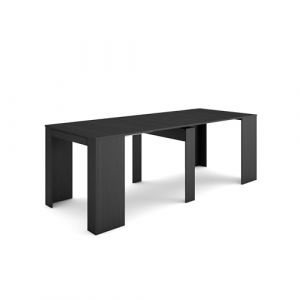 Skraut Home | Table Console Extensible | Console Meuble | 220 | pour 10 Personnes | Table à Manger | Style Moderne | Noir