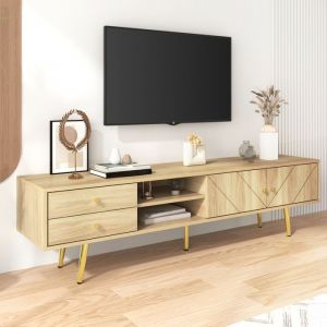 Table à manger 140x80x76cm avec 1 porte, Tables extensibles, convient pour salle à manger/cuisine, mdf et verre, noir et marron clair
