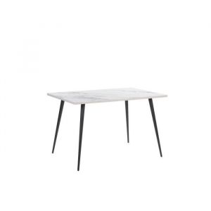 Beliani Table de salle à manger effet marbre blanc 120 x 80 cm SANTIAGO