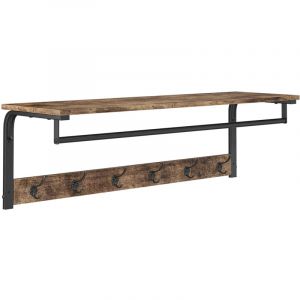Porte-manteau mural „Fyrk 100cm bois antique/noir Vicco