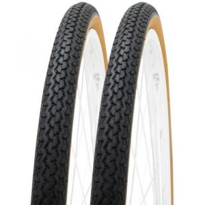 Cyclingcolors 2x Pneu Vélo 650 X 35b (35-584) 27,5 X 1,4" Noir Brun Cycle Ville Route Vtc Chemin