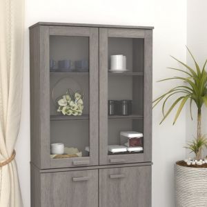 VidaXL Dessus de Buffet 85x35x100 cm Bois Massif de Pin Gris Cair