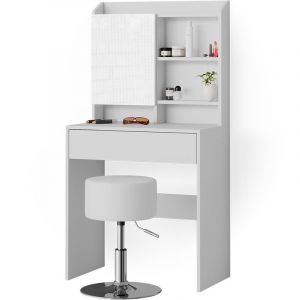 Vicco - Coiffeuse "Laura" Blanc avec Tabouret